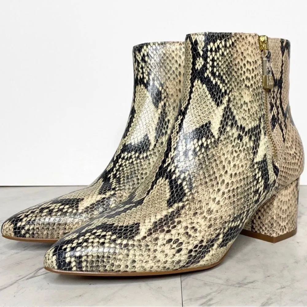 Cole Haan Grand Eva Leather Ankle Booties Snakeskin Embossed‎ Size 6 New - Image 13