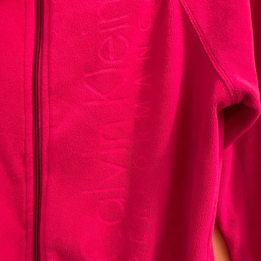 Calvin Klein Performance Jacket Small Full Zip Pockets Mock Neck Fleece Pink - Image 3