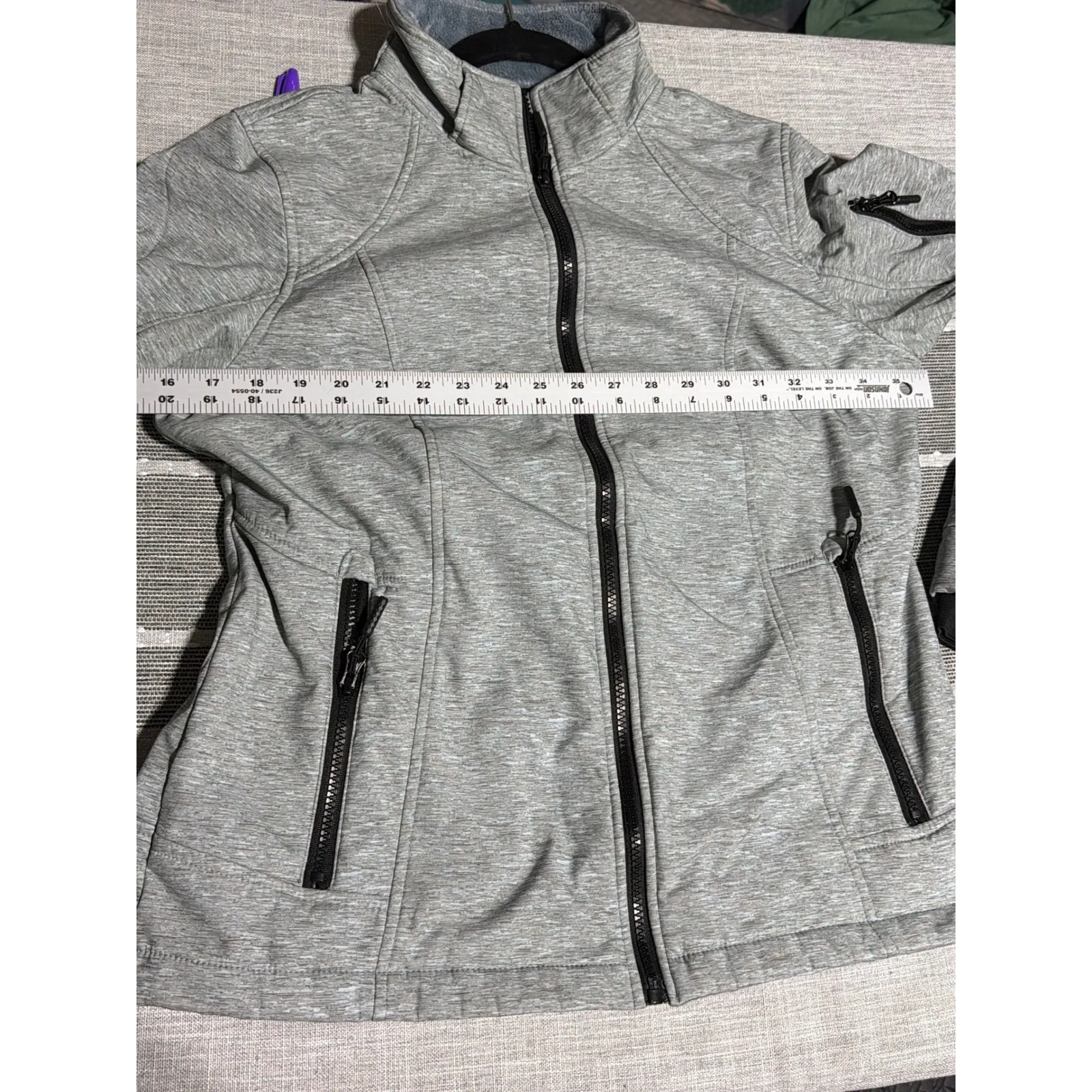 Free Country Womens Softshell Jacket Full Zip Gray Size Medium Fleece Lined - Image 3