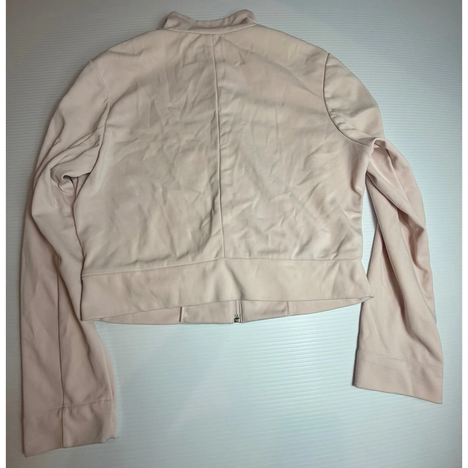 Nike  Women's Full Zip‎ Crop Jacket Blush Pink Mock Neck Pullover Size Medium - Image 5