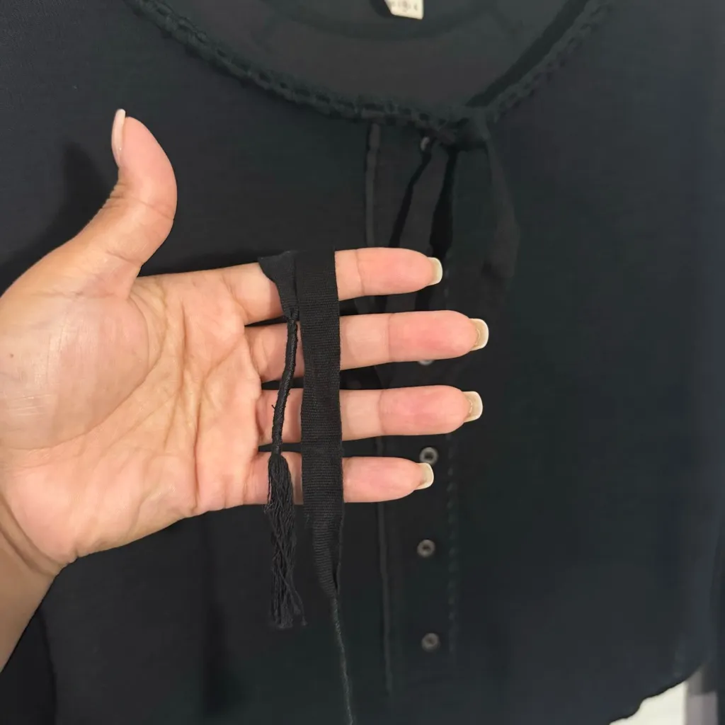 NEW We The Free Free People Cecilia Shirt In Black‎ Size Medium - Image 6