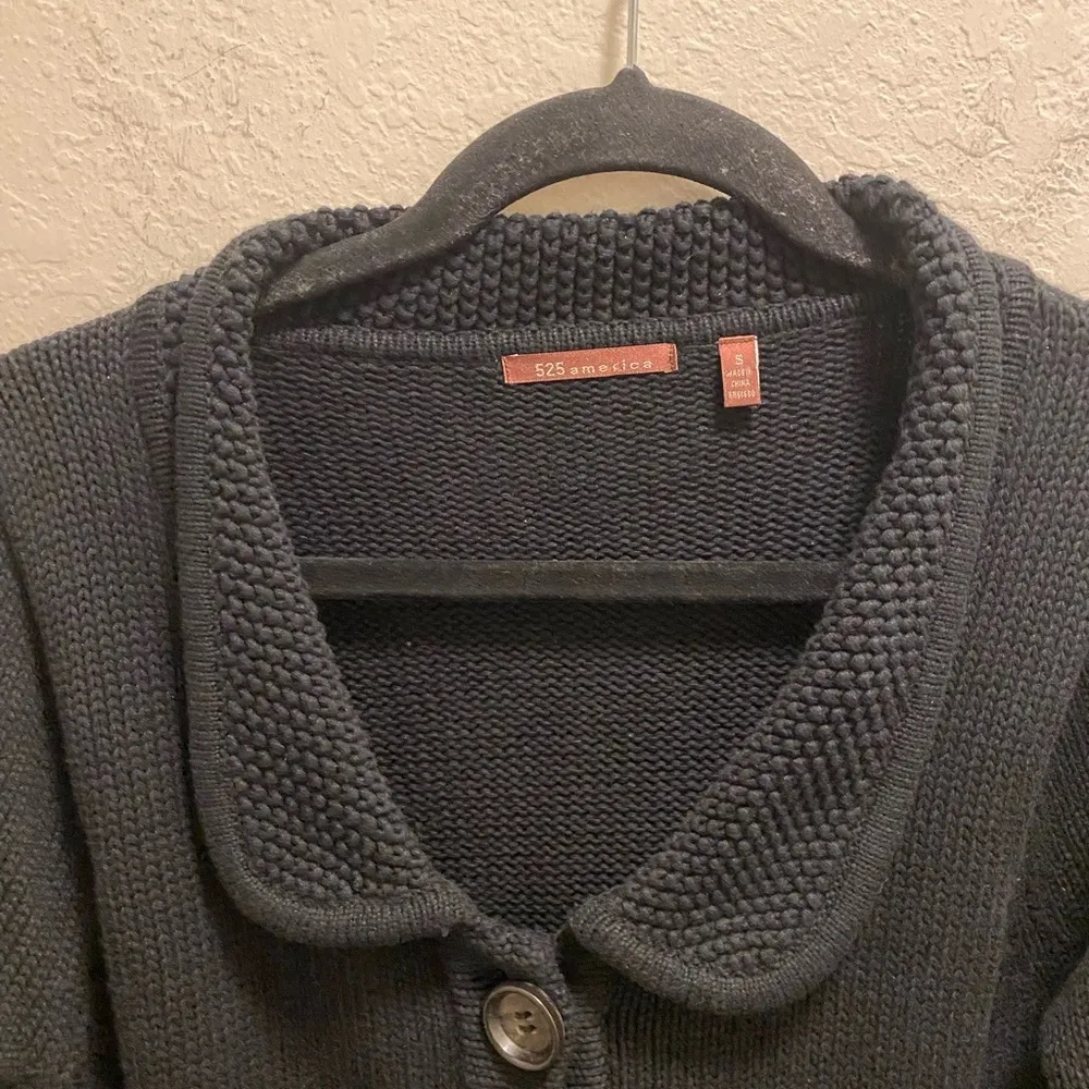 Anthropologie 525 America Short Sleeve Button Down Knit Cardigan Black - Image 6