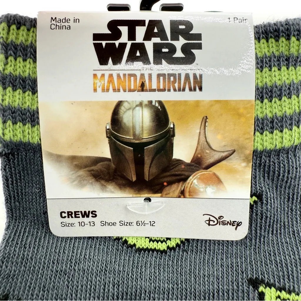 Star Wars The Mandalorian Crew Socks Womens Mens Disney Gift Grogu Baby Yoda - Image 2