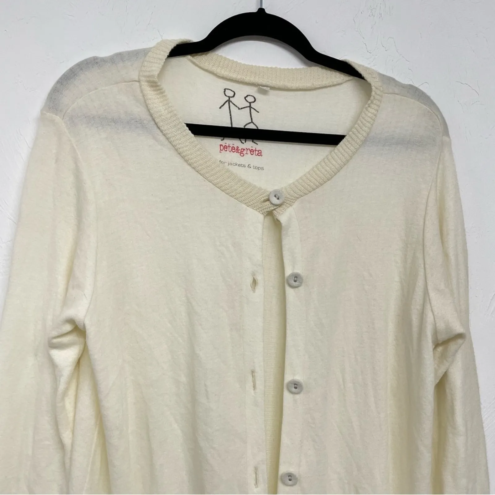 Johnny Was Pete & Greta White Long Line Button Front Cardigan Sweater Womens M - Image 2