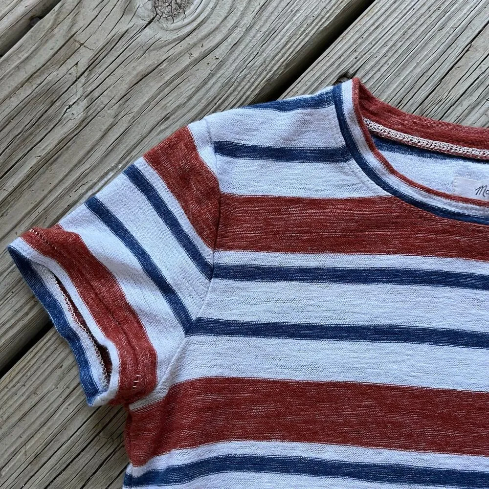 Madewell Hi-Fi Shrunken Tee In Mary-Lou Stripe Size XXS - Image 6