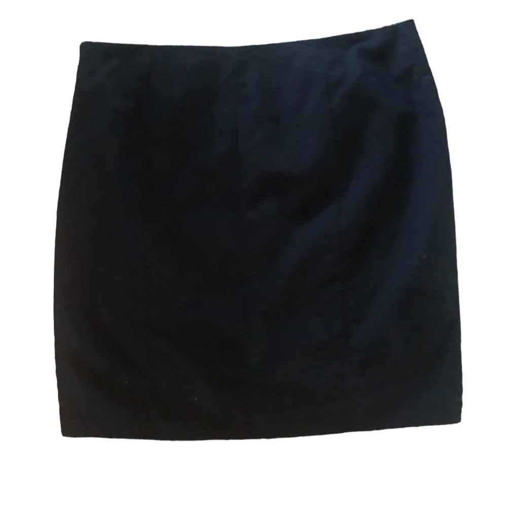 Vince Camuto Mini Pencil Skirt 10 Black Gold Exposed Side Zipper Lined Career - Image 2