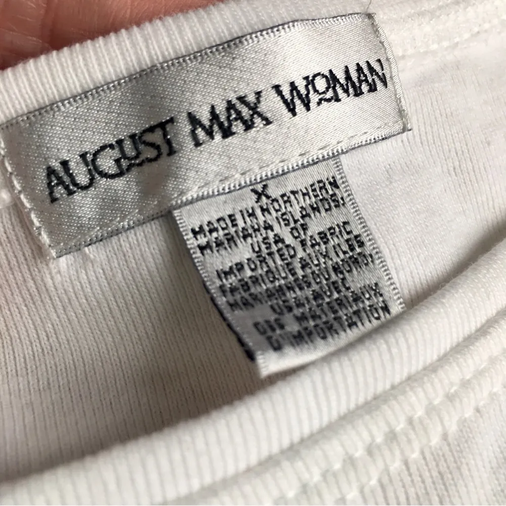 August Max Woman American Flag Rhinestone Bling Tee, White, Size X (Plus) White - Image 5