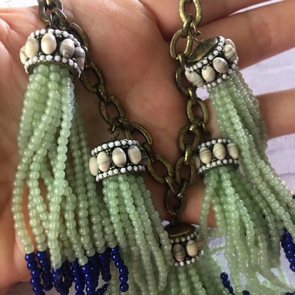 BaubleBar  Seed bead tassel link chain necklace - Image 6