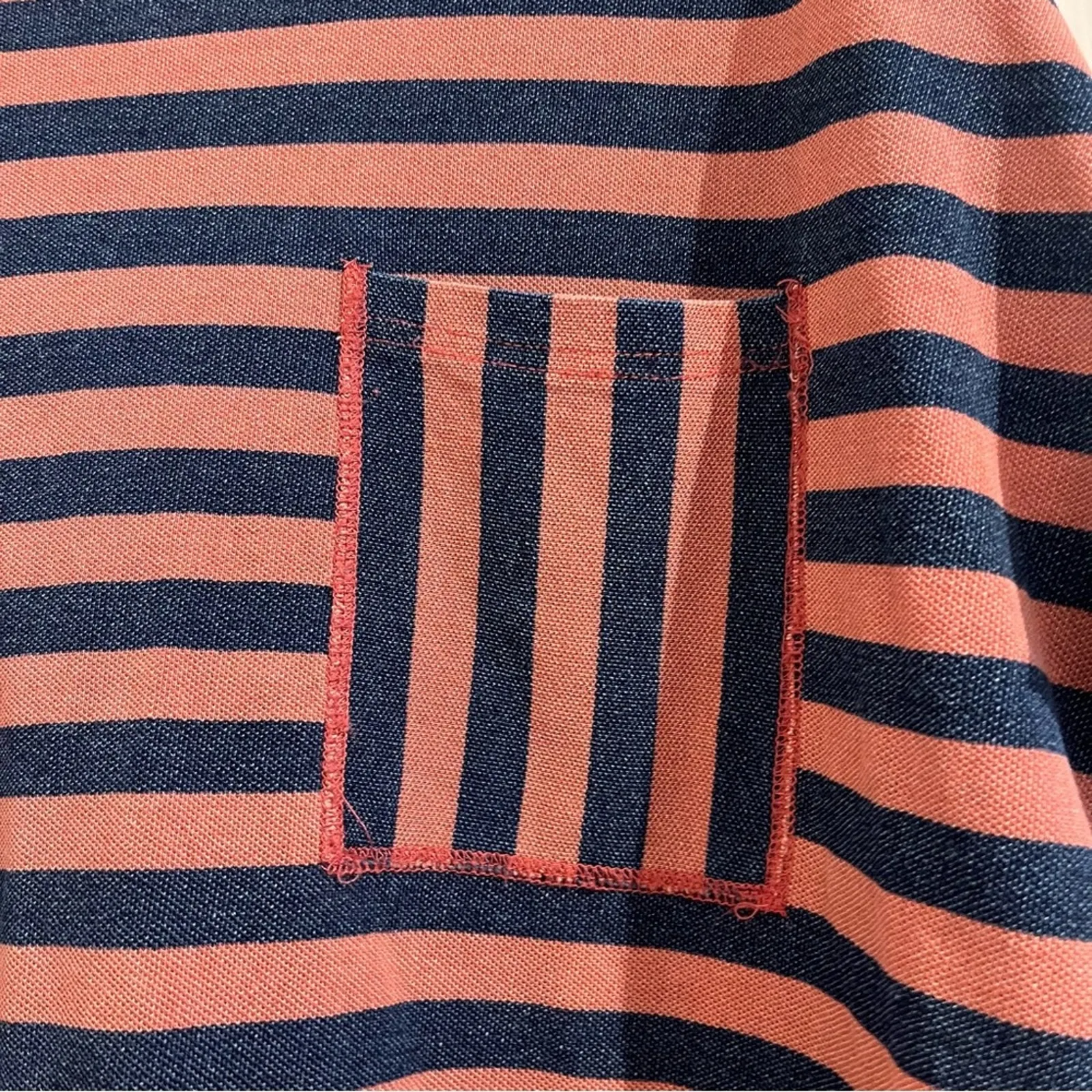 Loveriche Women’s Navy Blue/Dusty Rose Striped Long Sleeve Shirt Sz S - Image 6