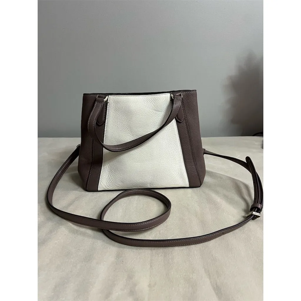 Kate Spade Jackson Medium Satchel Brown/White Colorblock Bag - Image 2
