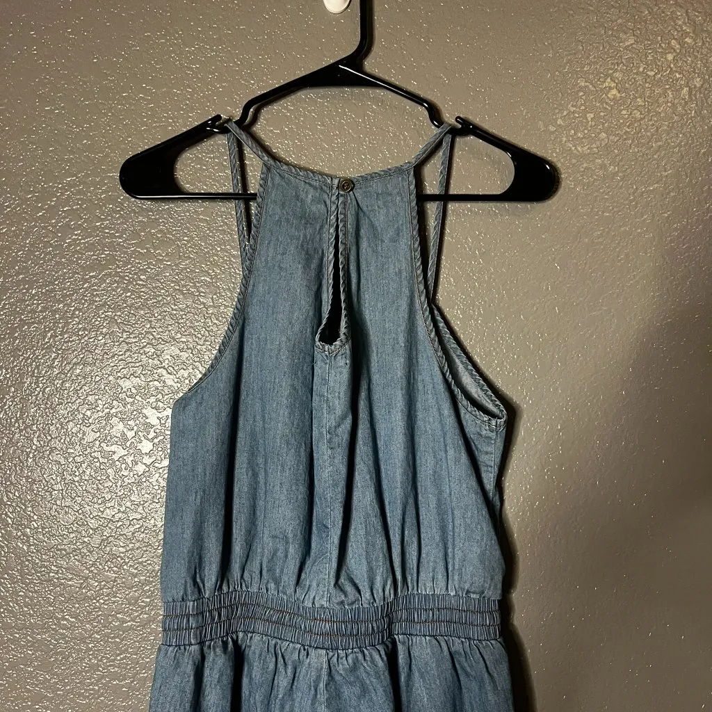 Rico Jeans Chambray Denim Romper Women’s Medium Sleeveless Drawstring M White - Image 2