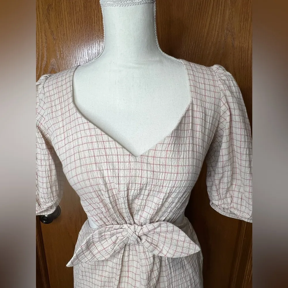 NWT Zara linen blend mini dress with puff sleeves XS - Image 7