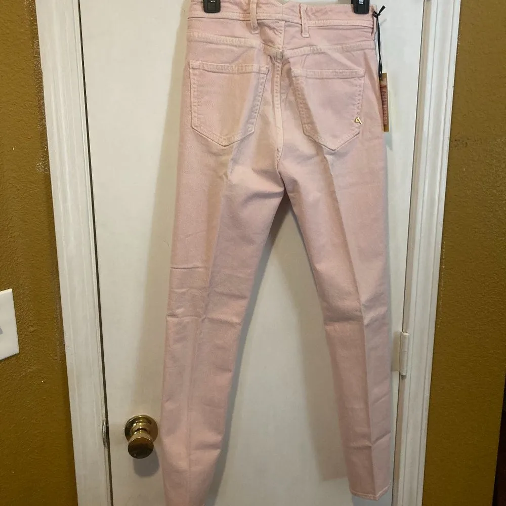 Cycle of Italy women's size 27 pale orchid gold studded high waist skinny jeans Pink - Image 3