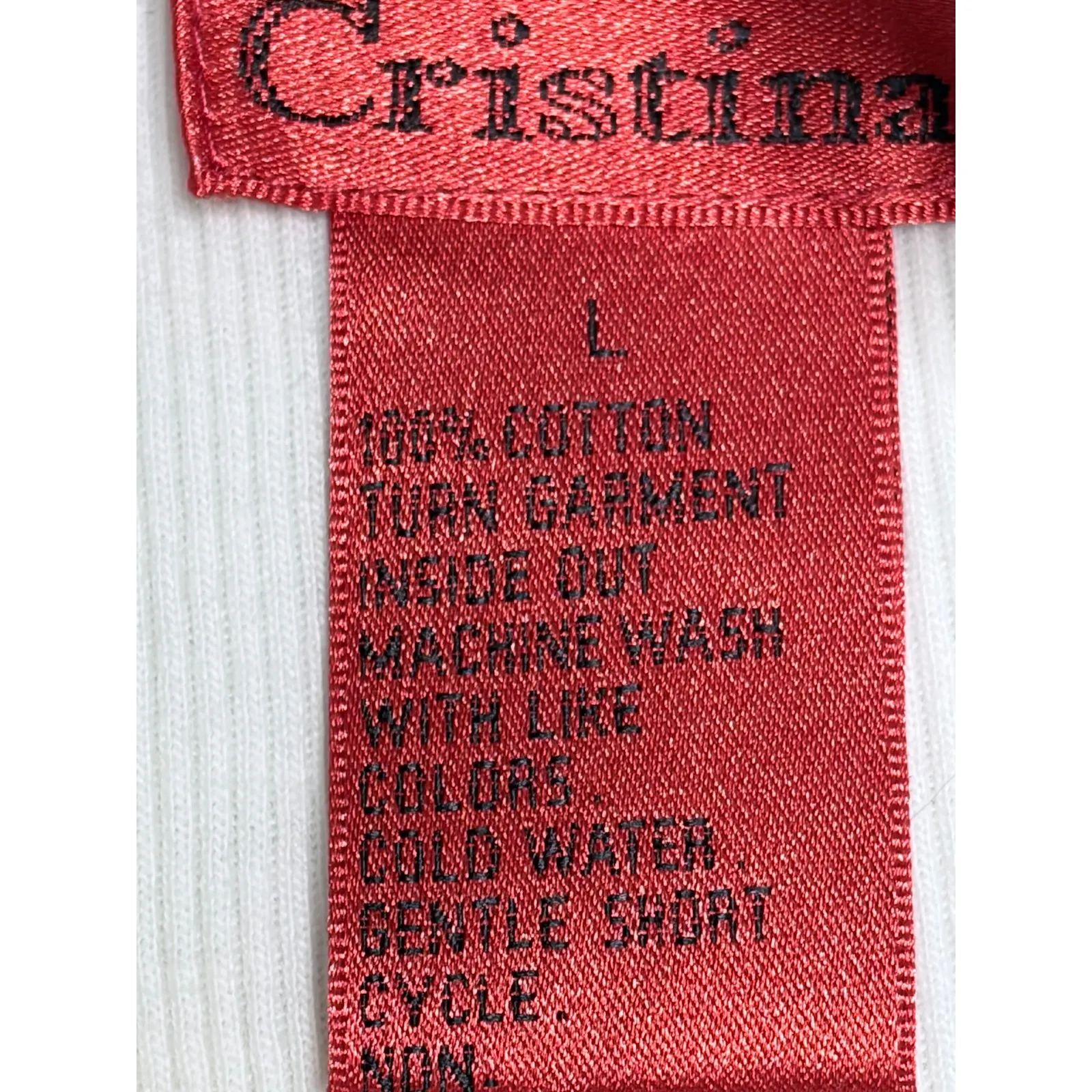 V Christina Cream Sequin Tank Top size Large - Image 6