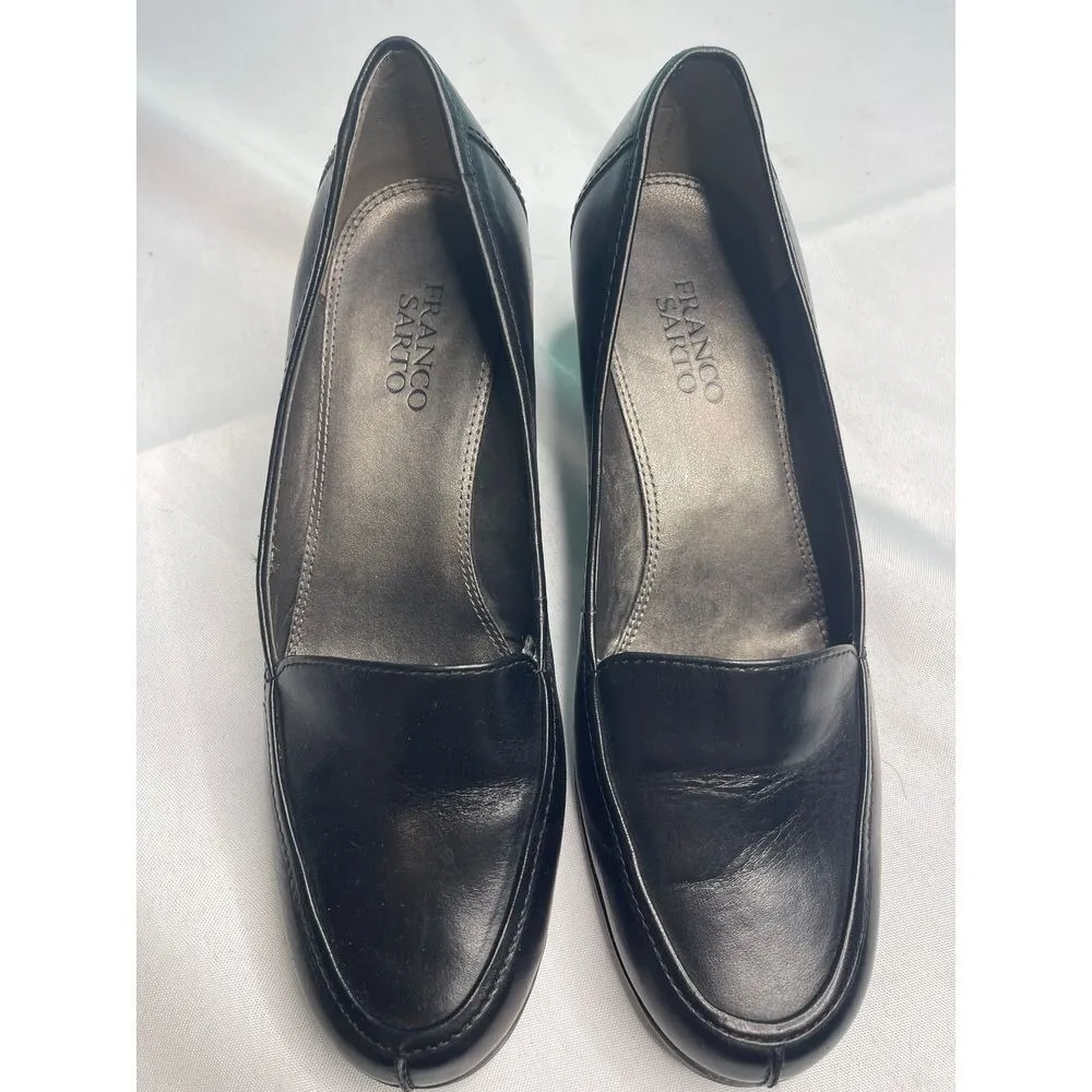 Franco Sarto size 9 Black Leather Loafers‎ Bin1 - Image 2