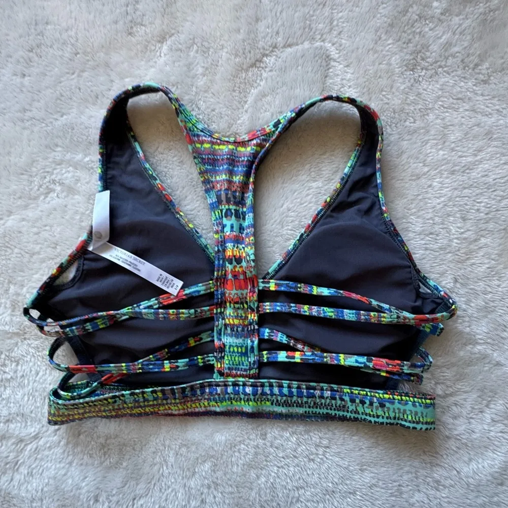 Victorias Secret Strappy Front Wireless Lightly Lined Racerback Sports Bra Small - Image 3