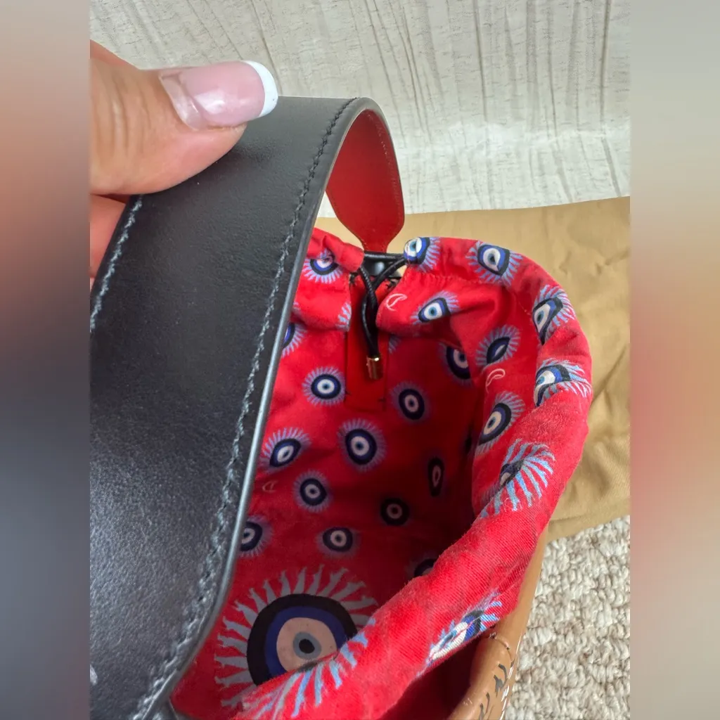 CHRISTIAN LOUBOUTIN Greekaba Mini Embossed Antique Bucket Bag In Multi/Black. - Image 16