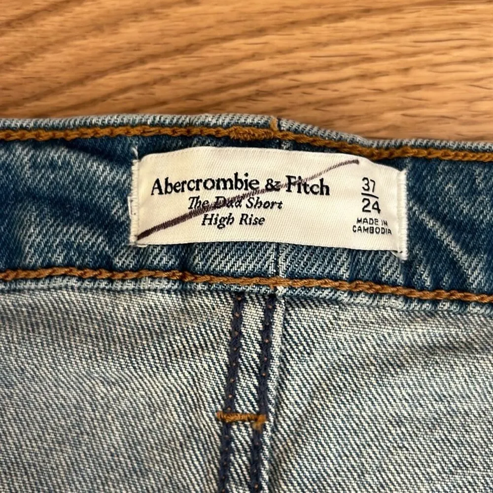 Abercrombie & Fitch The Dad Shorts High Rise 5” Jean Shorts  Distressed - Image 7