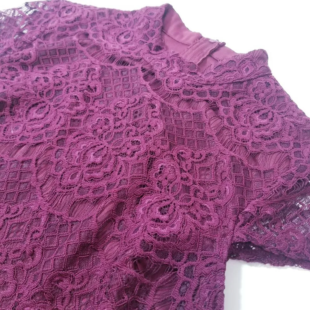 City Studio Lace Floral Print Blouse and Skirt Set Co - Image 14