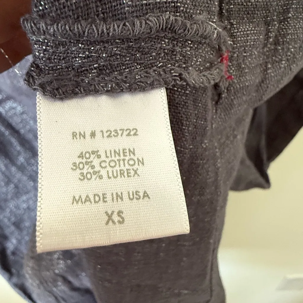 Xirena Dyan Vita Dress in Midnight Grey Metallic Size XS Linen Blend Designer Gray - Image 4