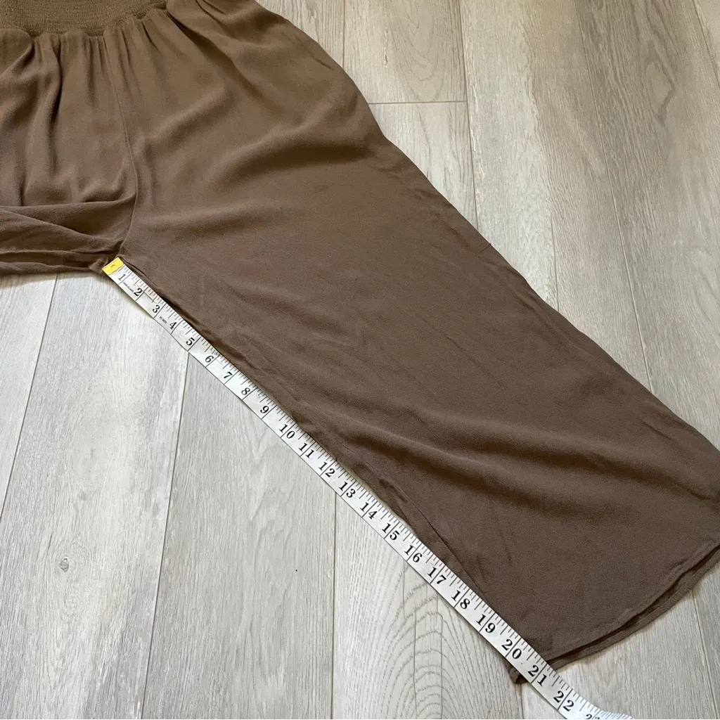 Wilfred Chianti Jumpsuit smocked wide leg womens Brown (large) minimalist chic Tan - Image 5