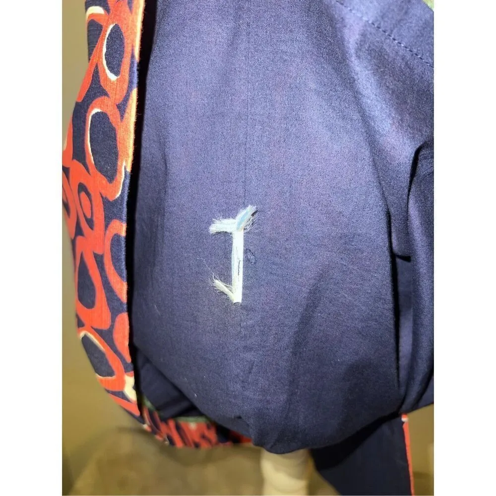 Women’s BODEN Navy/Coral Orange Sheath Midi Dress 6P Pink - Image 10