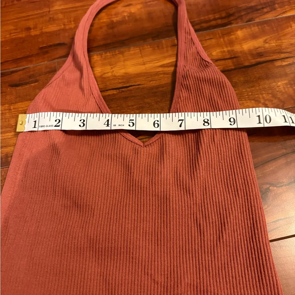 Urban outfitters out from under red halter ribbed going out tank top sz small - Image 7