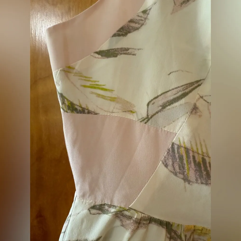 PJK Patterson Floral Dress Lined Sleeveless Mini Cottagecore Silk Feminine Small Pink - Image 6