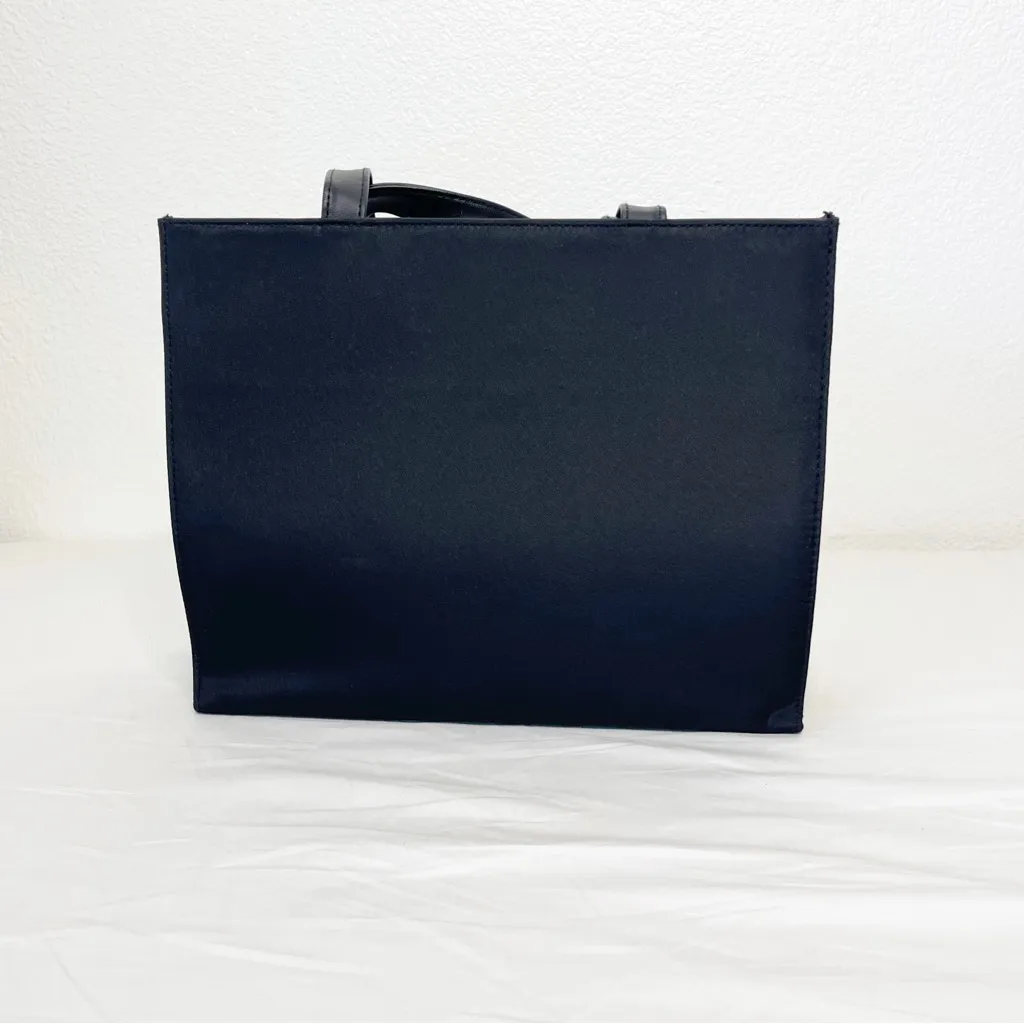 Nordstrom “Live For Beauty”Purse Bag Black Pink Satin Lining Vintage - Image 4