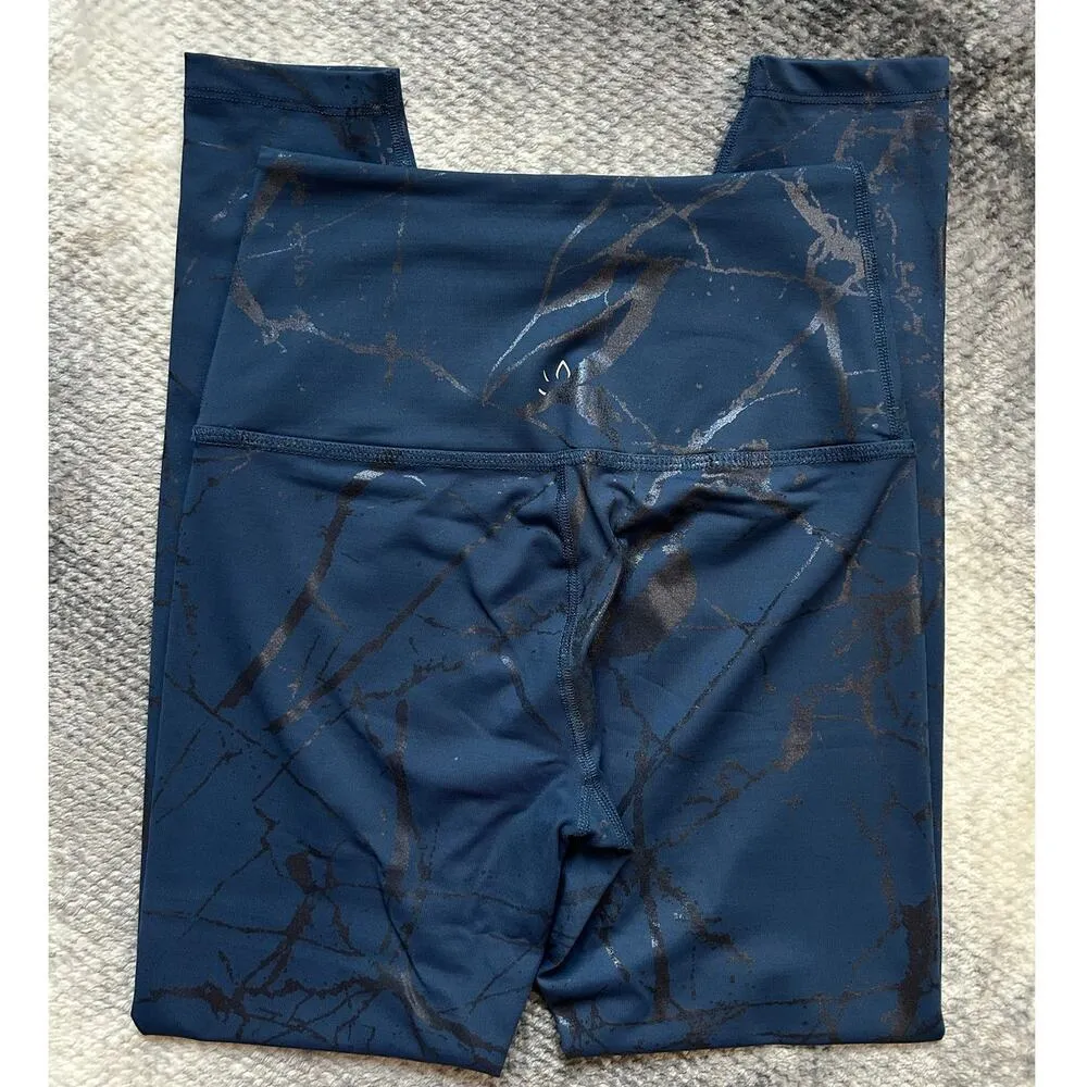 Beyond Yoga Lost Your Marbles High Waisted 7/8 Length Blue Leggings Size Small - Image 3