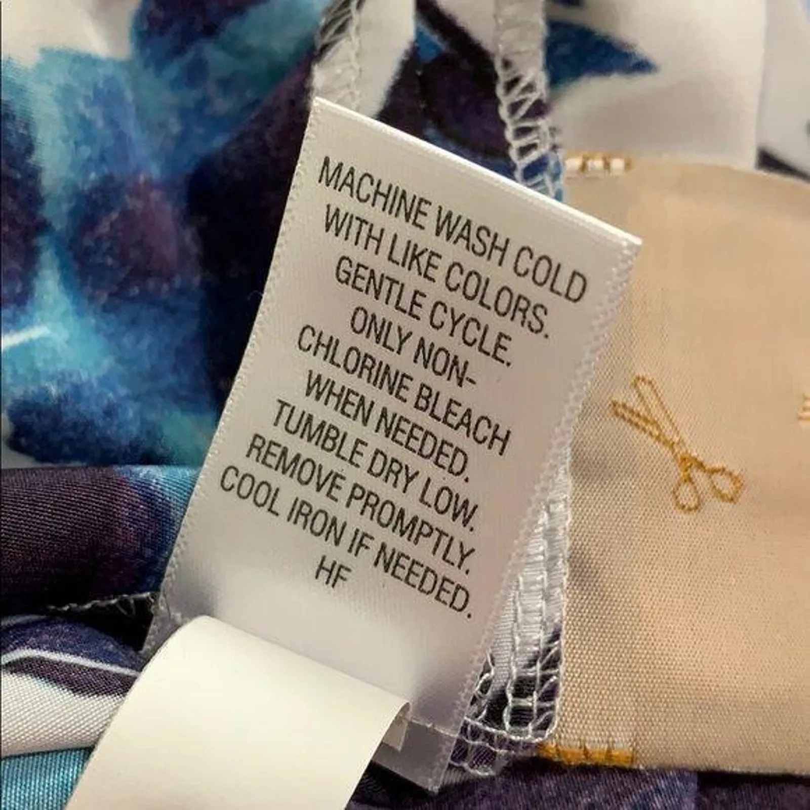 Simply Vera Vera Wang Womens Dress Silky Sleeveless Blue Black Floral Small - Image 9