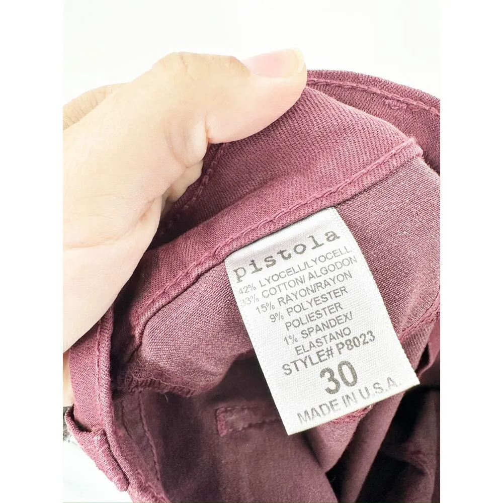 Pistola Burgundy Red High Rise Denim Skinny Jeans Women’s Size 30 - Image 4