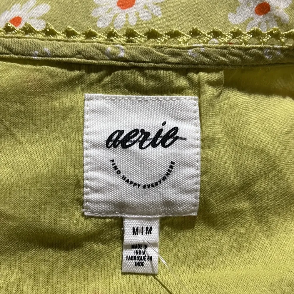 NWOT AERIE ROCK 'N' RUFFLE Daisy Floral Green Dress Medium - Image 9