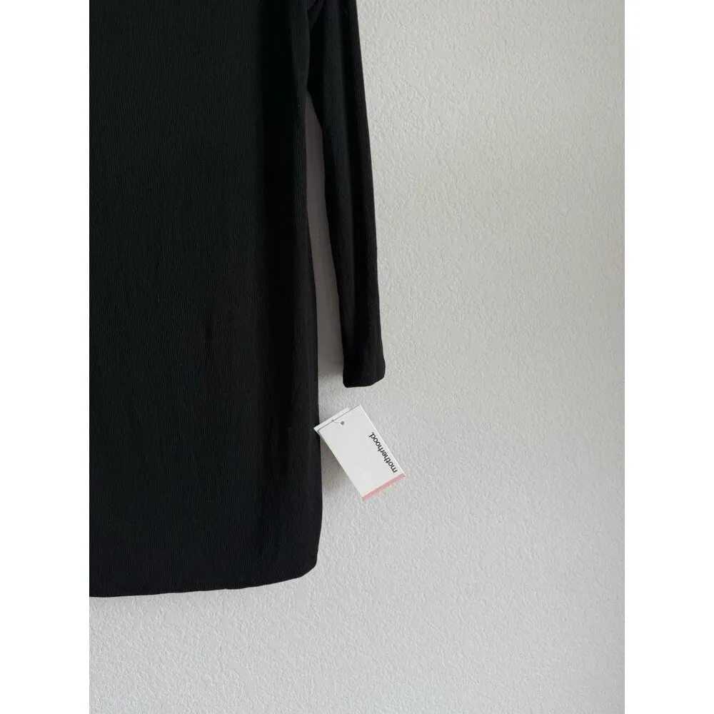 Motherhood Maternity Womens‎ Black Long Sleeve Ribbed Knit Mini Dress Size L NEW - Image 6