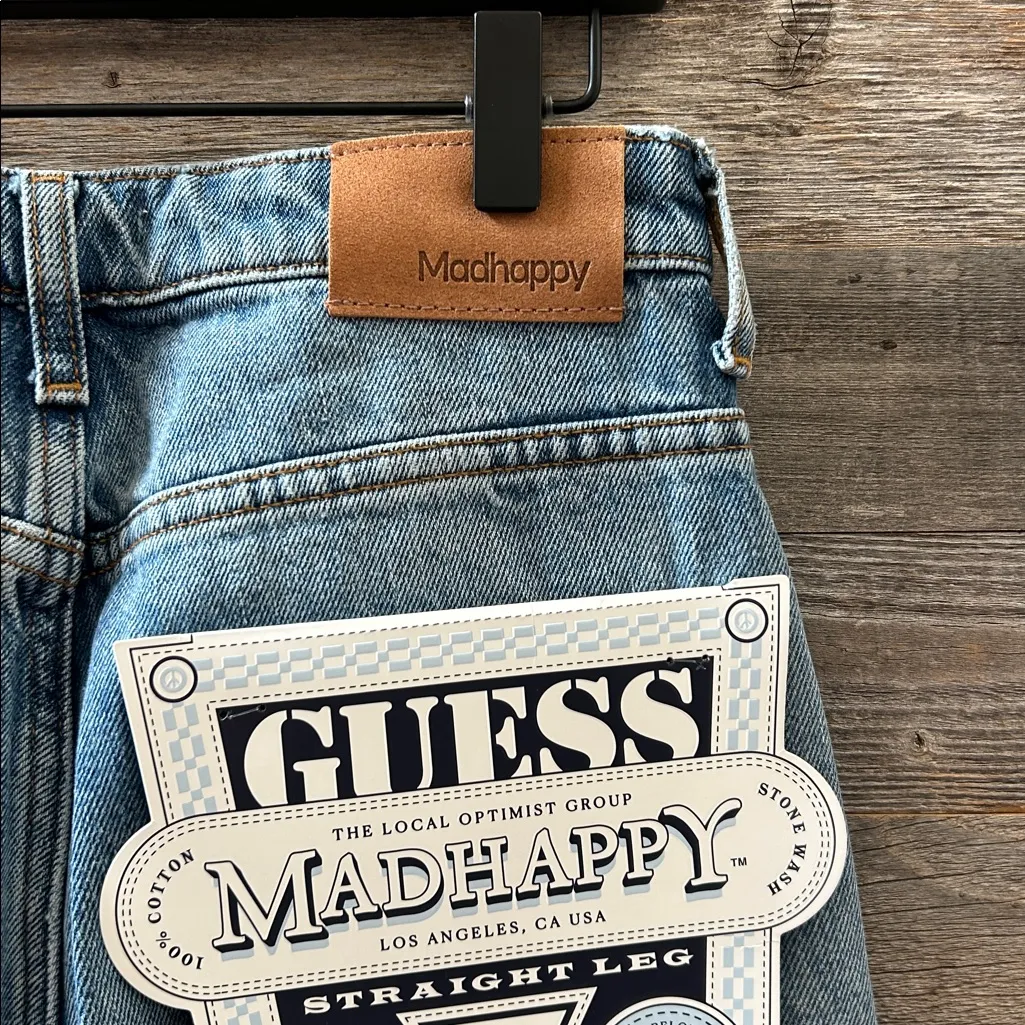 Madhappy X Guess The Boyfriend Jeans Collaboration in Light Wash Sz 26 NWT - Image 8