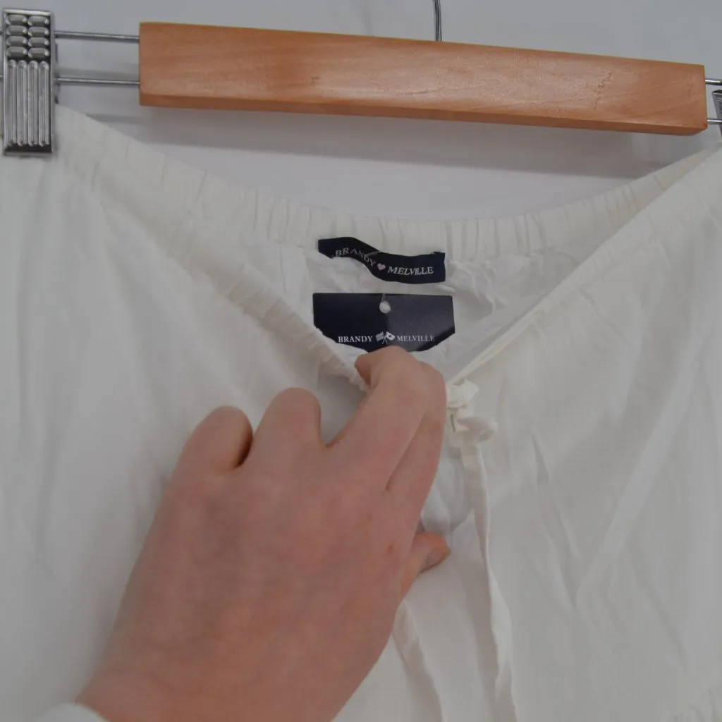 NEW Brandy Melville Nadia Tiered Maxi Skirt White Prairie Flowy Lined Boho Tier - Image 4