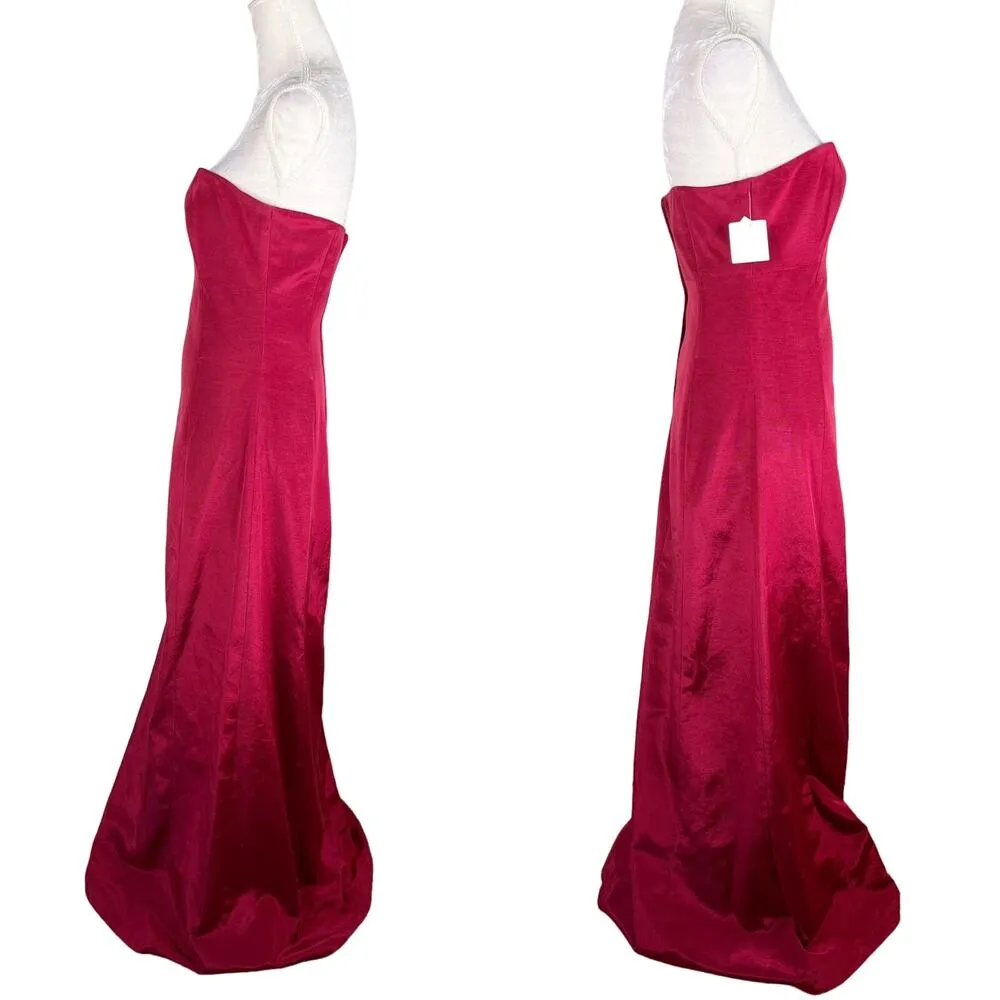 Silhouettes Prom Bridesmaid Dress Burgundy Wine Red 6 Strapless New - Image 3