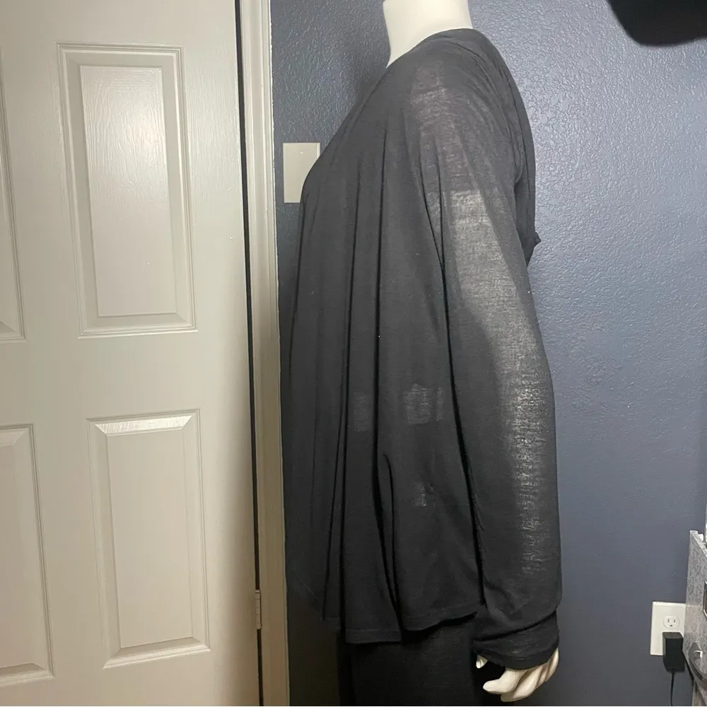 Maurices Black Long Sleeve Slouchy Pocket Cardigan size medium sweater sheer - Image 4