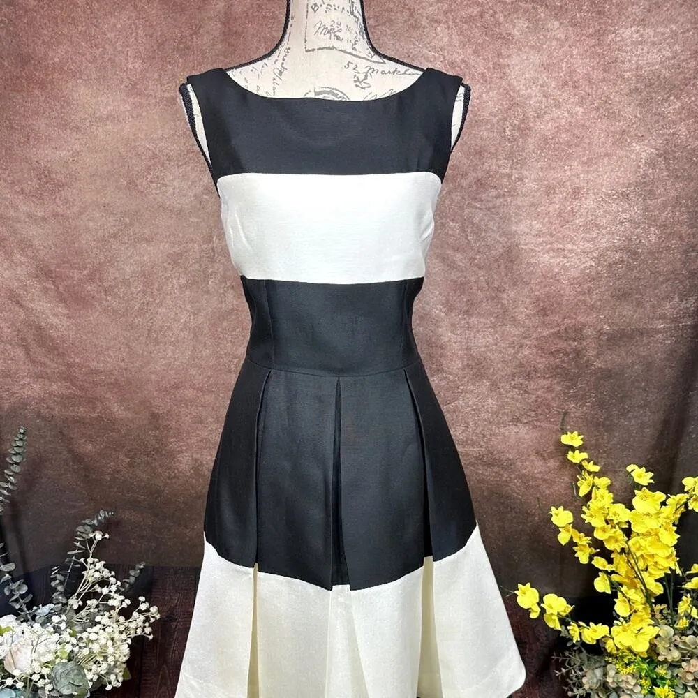 Kate Spade Gayle Fit & Flare Sleeveless Dress Black/Cream size 8 - Image 3