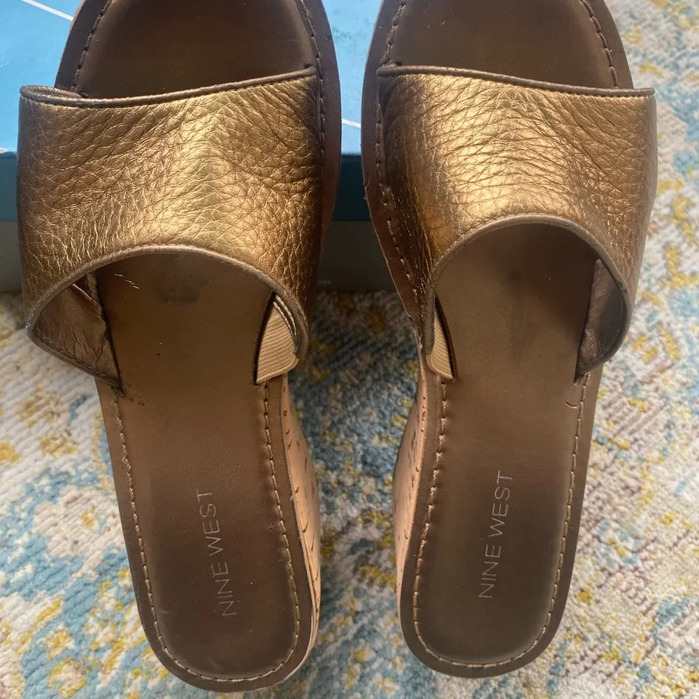 Copper Bronze Cork Wedge Sandal Size 7.5 - Image 3