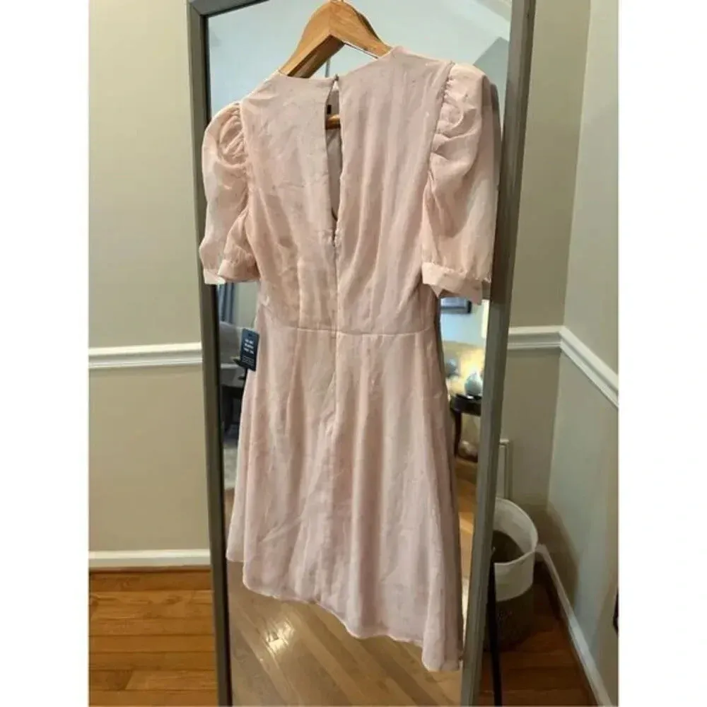 Express Pink Metallic‎ Clip Dot Mini Dress XS - Image 4