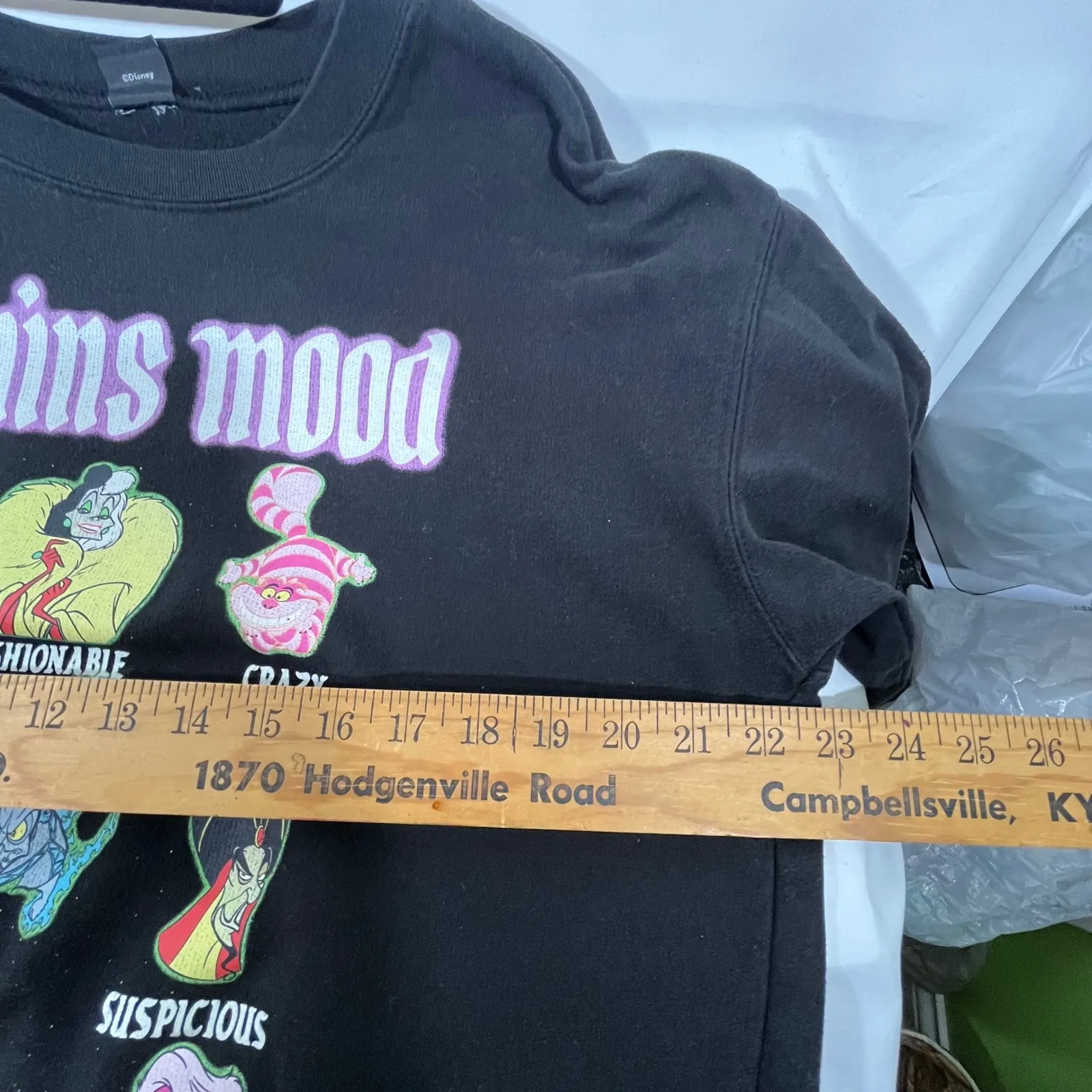 Disney Villains Mood Sweatshirt Graphic Print Crewneck Long Sleeve Black L - Image 5