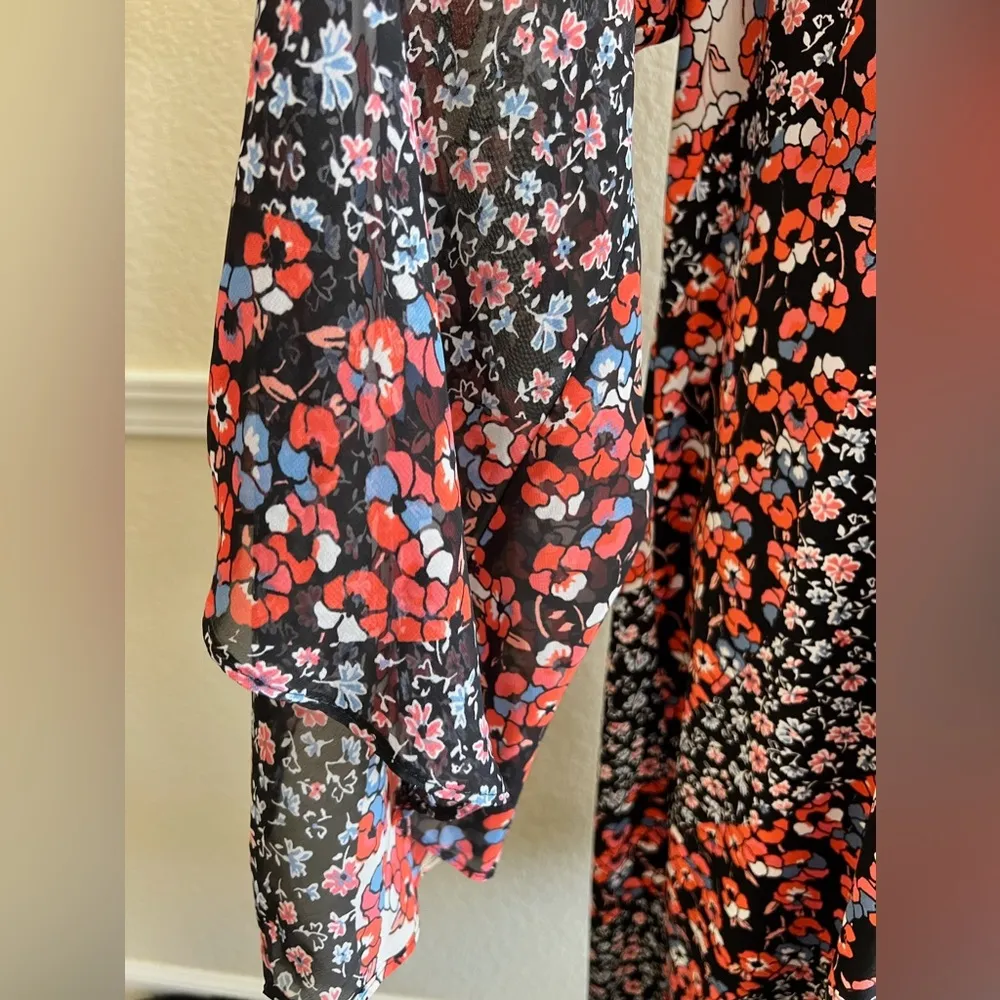 Women’s Bohemian Sheer Sleeve Dress Flowy Relaxed Fit Festival Style Mini Boho - Image 9