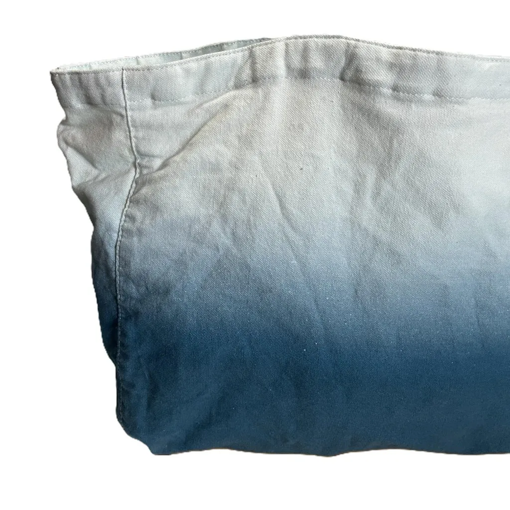 Athleta Tote Bag Gym Blue Ombre Large Cotton Canvas Shopping Bag 19 x 13 - Image 5