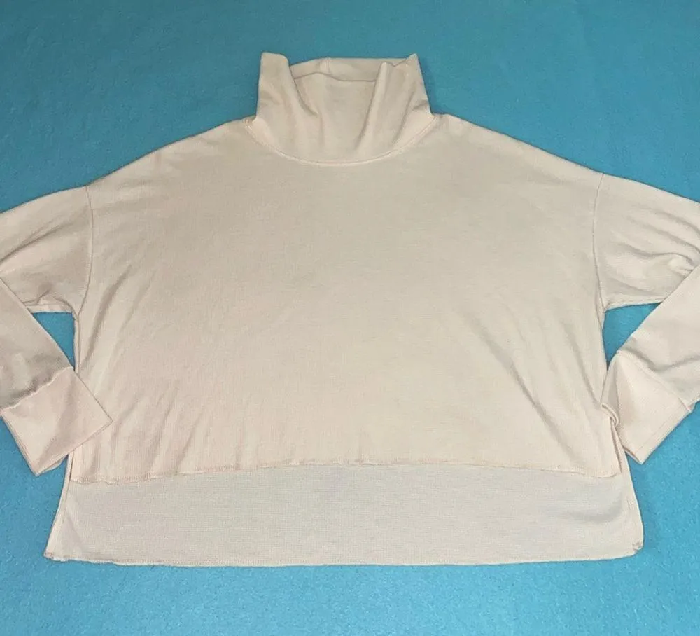 AMERICAN EAGLE OUTFITTERS waffle knit turtleneck long sleeve oversize top size S - Image 3