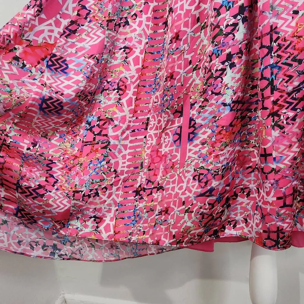 Cynthia Rowley Pink Fit and Flare High Low Dress Size 10 Wedding Guest Dress - Image 5