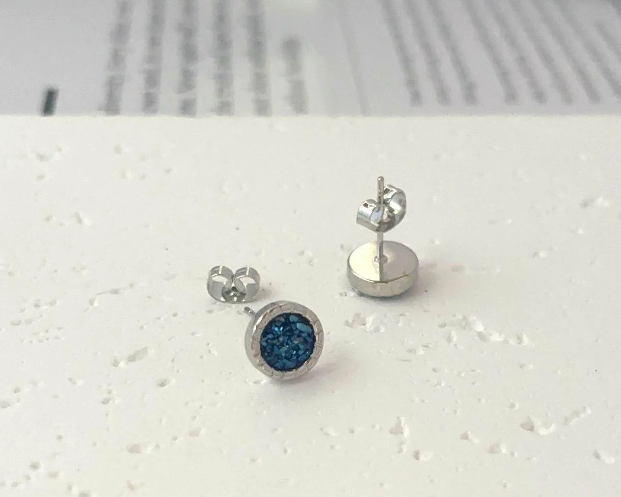 925 Silver Plated CZ Cubic Zirconia Stud Earrings for Men Women,Unisex Punk Hip Hop Earrings - Image 4