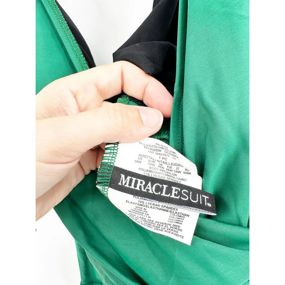 Miraclesuit Oceanus Emerald Green One Piece Slimming Swimsuit Plus Size 24W NWOT - Image 6