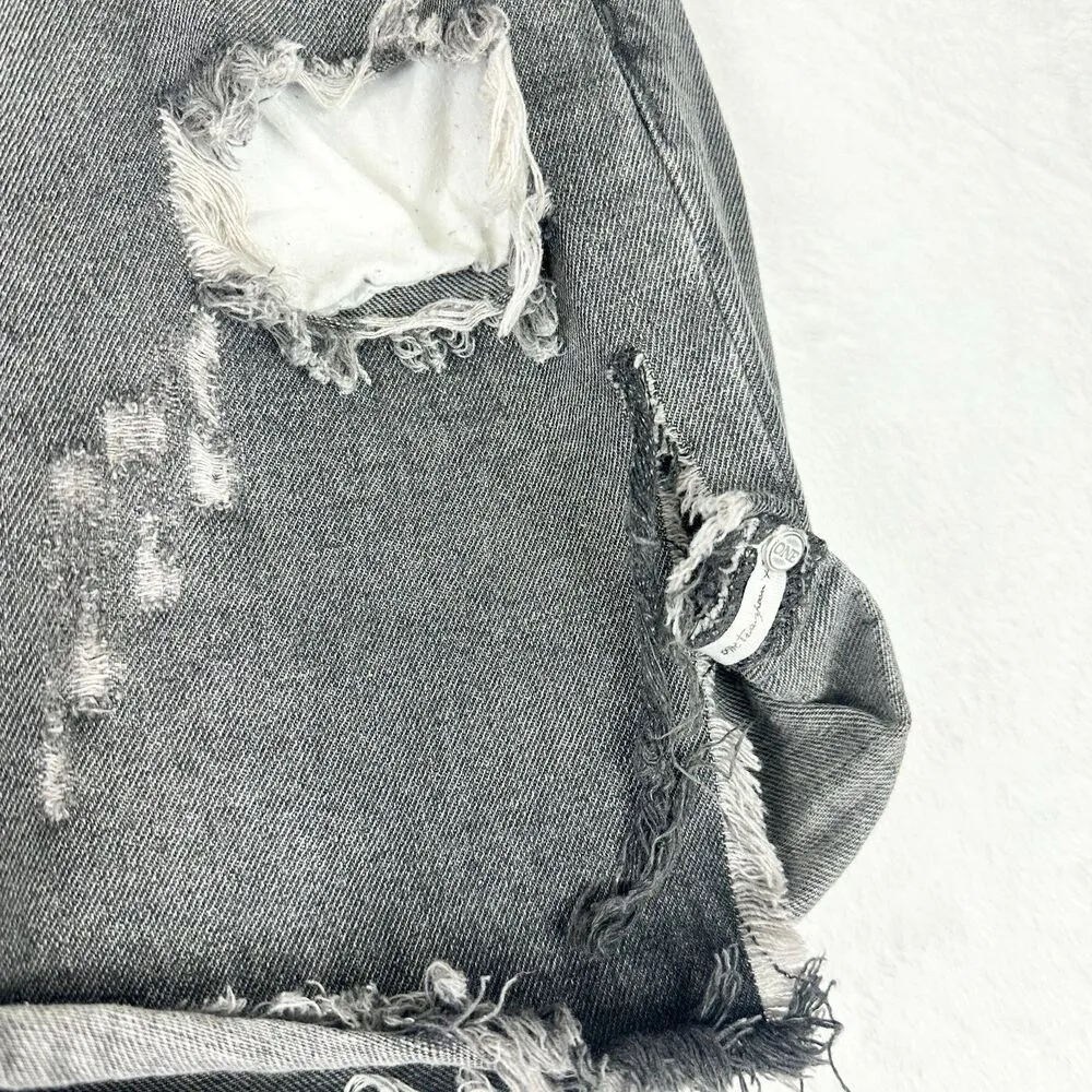 One Teaspoon Chargers Low Waist Denim Shorts Size 29 Gray Long Line Medium Rise - Image 4