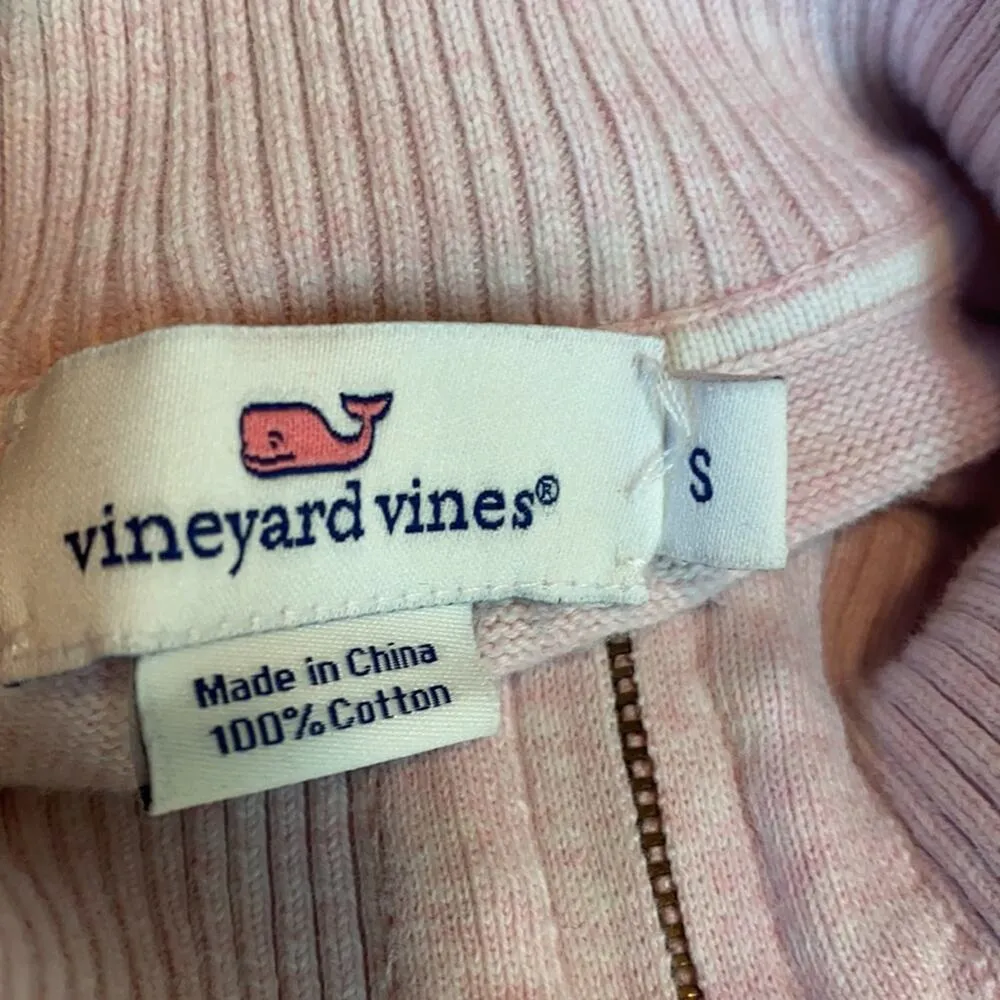Vineyard Vines Pink Pullover 1/2 Zip Sweater Size Small - Image 6